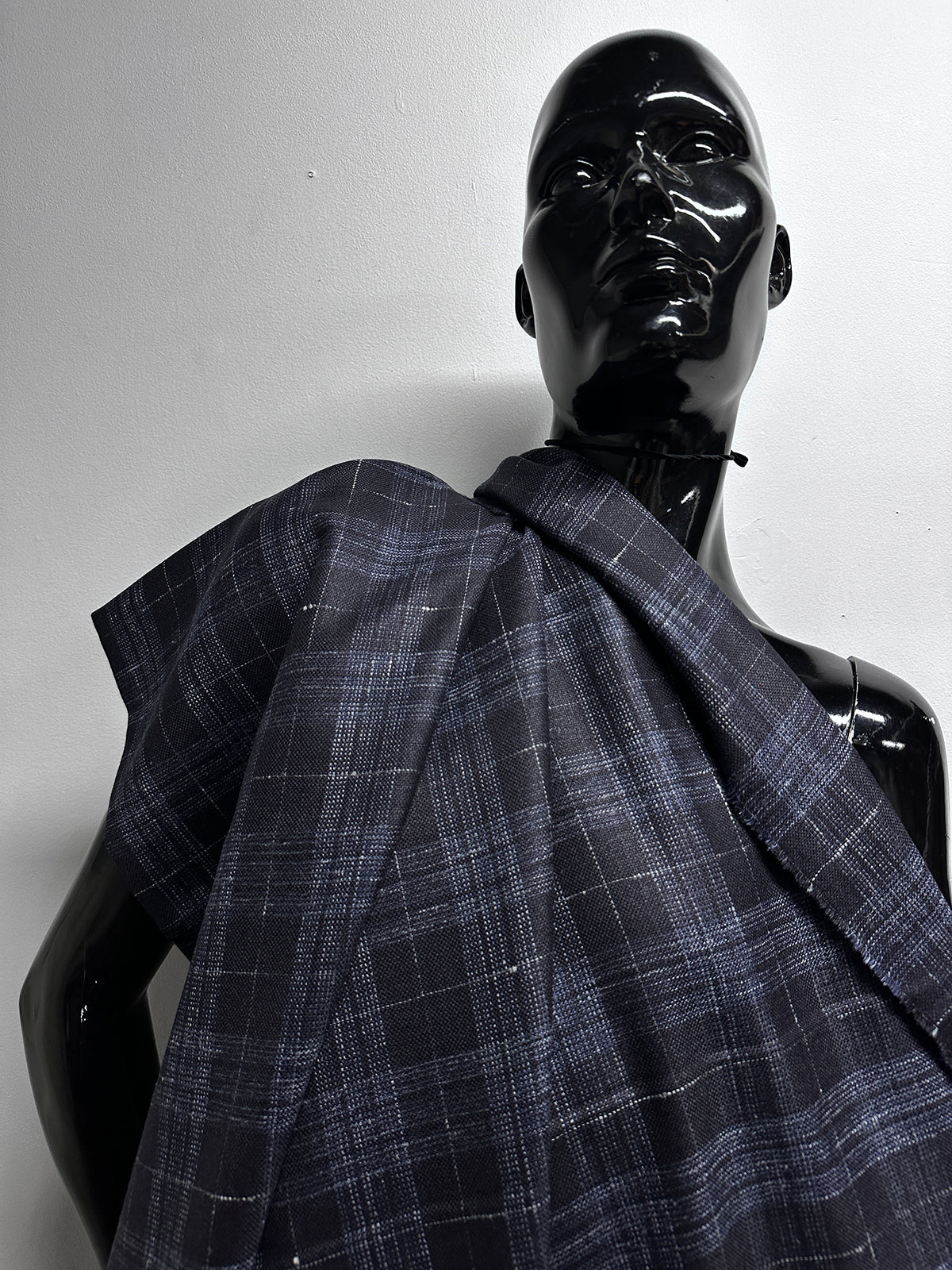 E. Thomas  Silk Linen Wool Check Suiting - 11