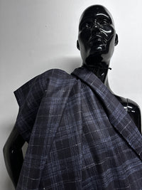 E. Thomas  Silk Linen Wool Check Suiting - 11