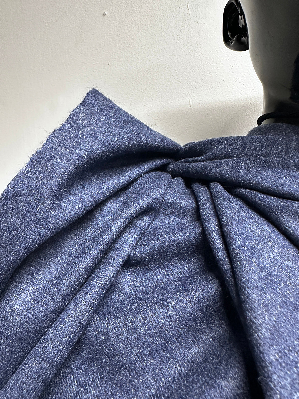 2 3/4 Yards Luxury Cashmere Melange Heather Thistle Blue Sweater Knit - 18
