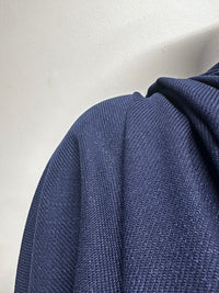 4 1/2 Yards BC Indigo Blue Linen Wool Summer Wrap Diagonal Weave - 21