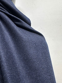 Luxury Midnight Cashmere Blend Herringbone Suiting - 23