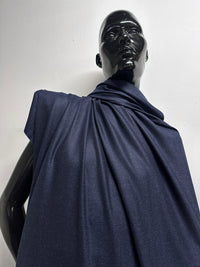 Luxury Midnight Cashmere Blend Herringbone Suiting - 23