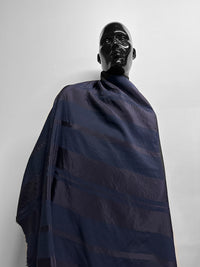 Deadstock Italian Summer Rayon Crinkle Stripe - Plum