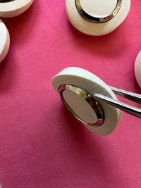 Vintage Italian Space Age White Chrome Buttons