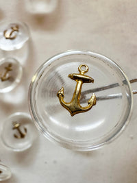 Vintage Italian Yacht Style Brass Anchor Buttons