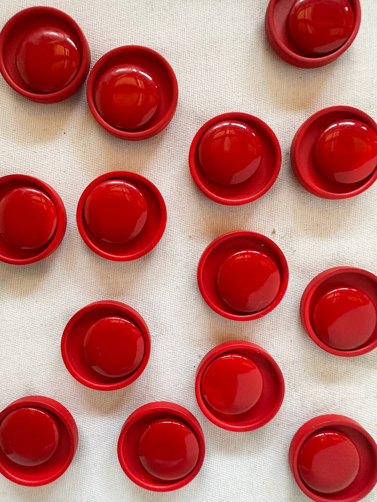 Vintage Italian Red Disc Space Age Buttons