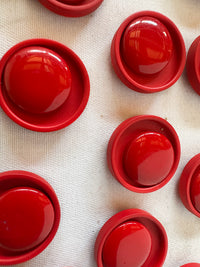 Vintage Italian Red Disc Space Age Buttons