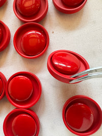 Vintage Italian Red Disc Space Age Buttons