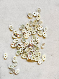 Vintage Italian Shell Oval Blouse Shirt Buttons 11mm