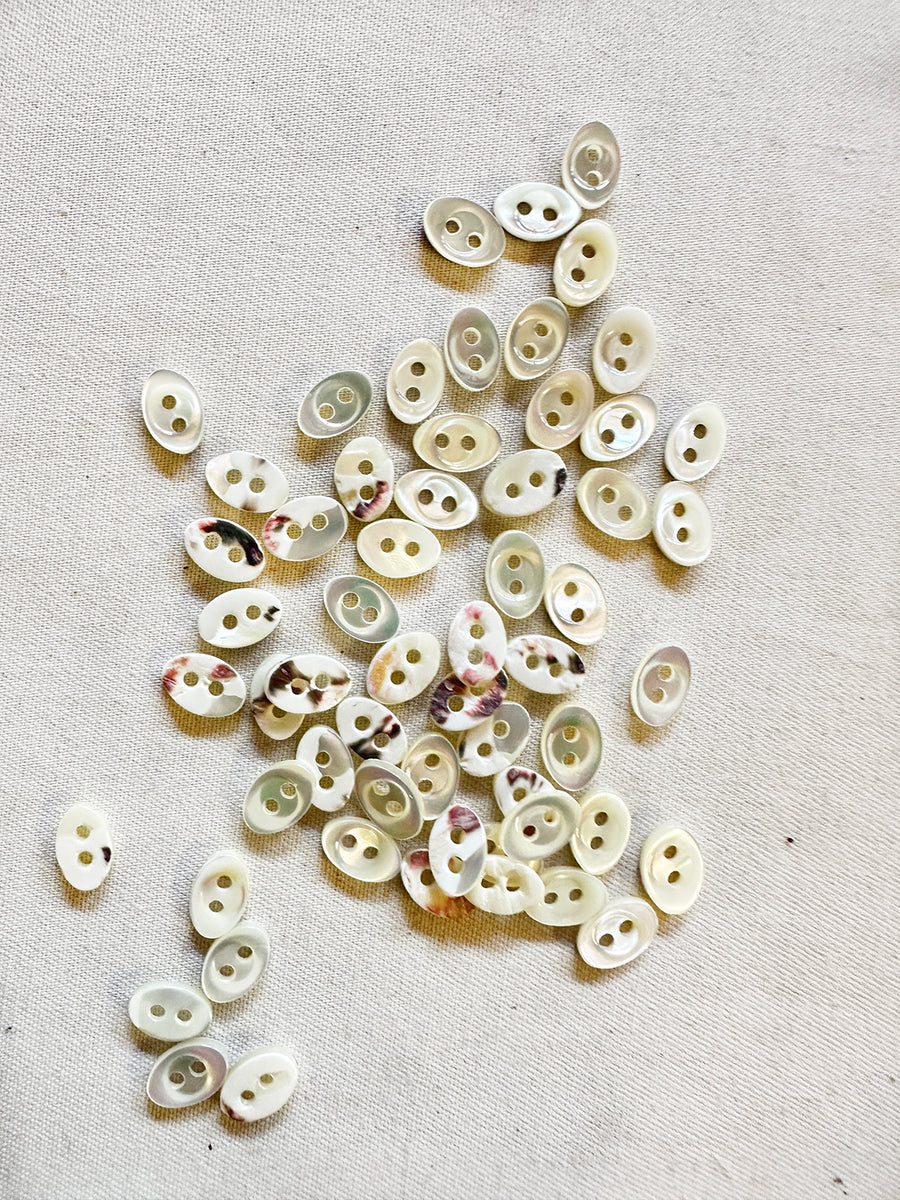 Vintage Italian Shell Oval Blouse Shirt Buttons 11mm