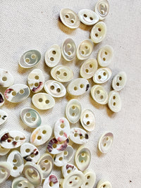 Vintage Italian Shell Oval Blouse Shirt Buttons 11mm