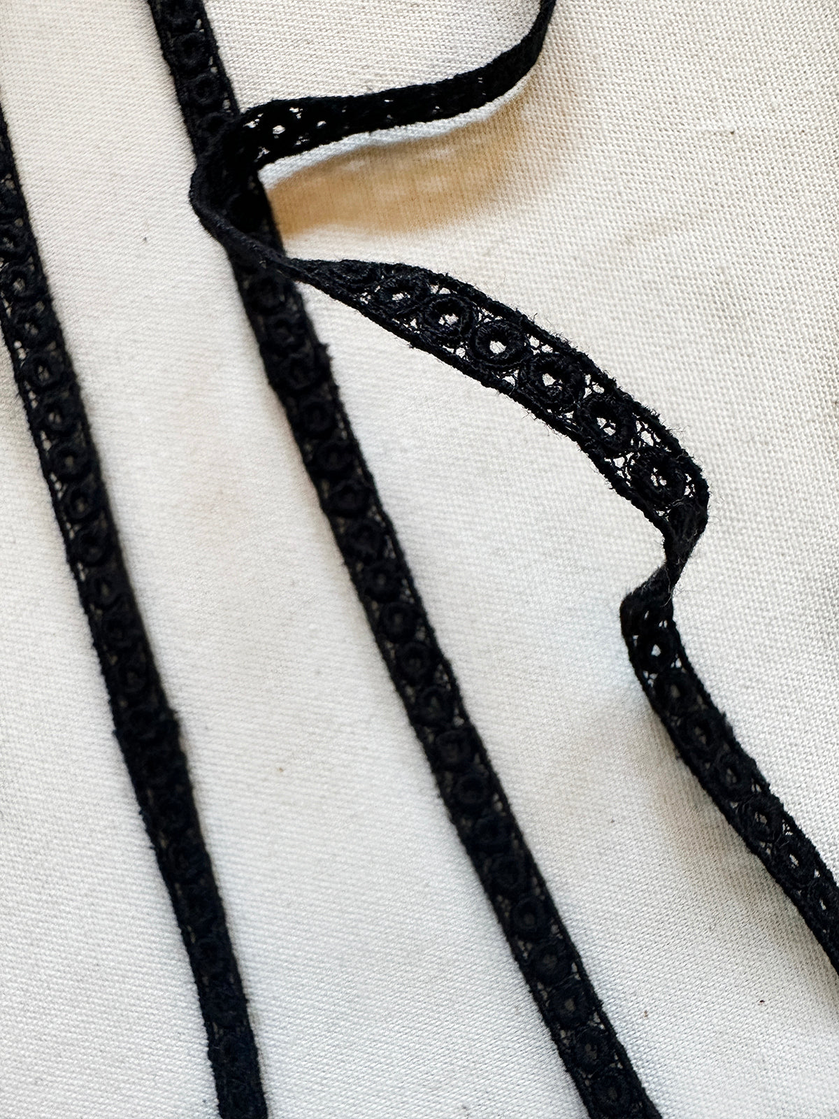 Fine Embroidered Lace Lace Trim Black