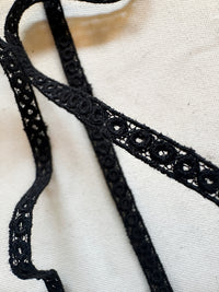 Fine Embroidered Lace Lace Trim Black