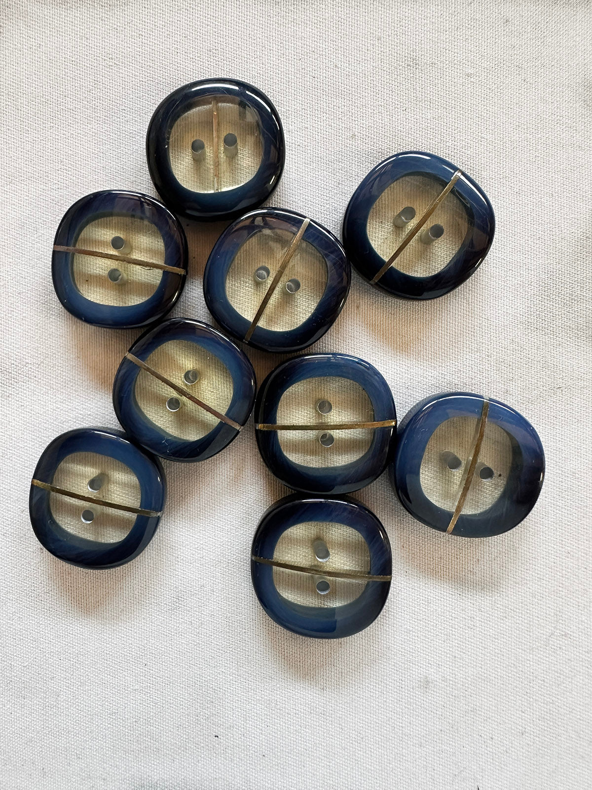 Vintage Italian Space Age Brass Band Buttons