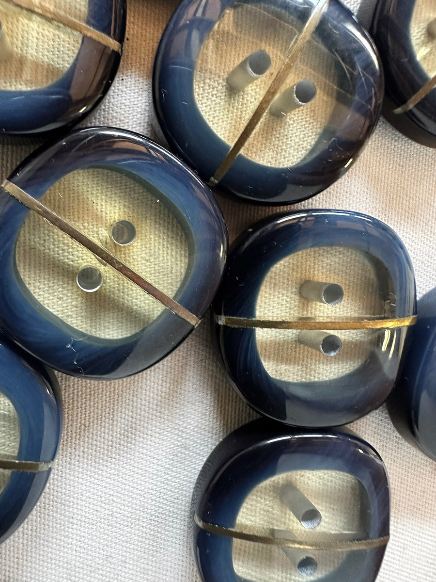 Vintage Italian Space Age Brass Band Buttons