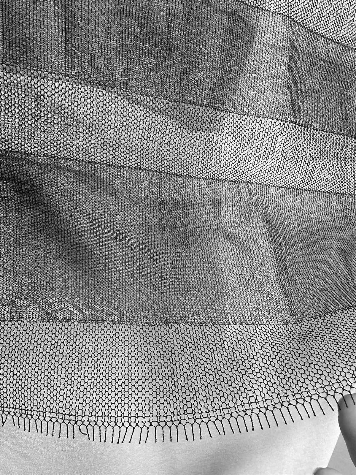 Deadstock Solstiss Tiered Lace Tulle 14" By The Yard