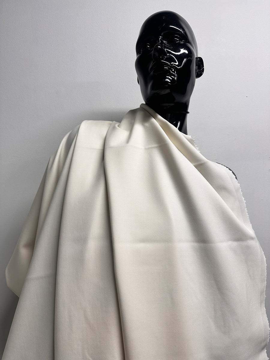 1 Yards 23" BC Double Weave Ivory Stretch Wool Gabardine