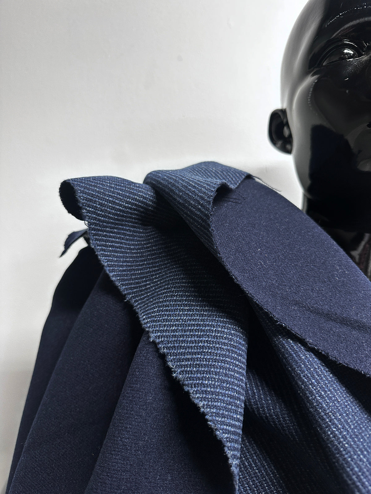 2 Yards BC Wool Cashmere Double Faced Flannel Diagonal Stripe