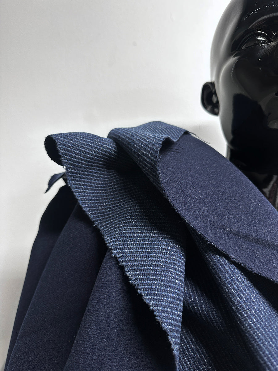 2 Yards BC Wool Cashmere Double Faced Flannel Diagonal Stripe