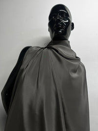 Deadstock Warm Charcoal Crepe De Chine Silk