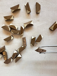 Vintage Italian Geometric Shirt Buttons - Taupe