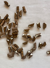 Vintage Italian Geometric Shirt Buttons - Taupe