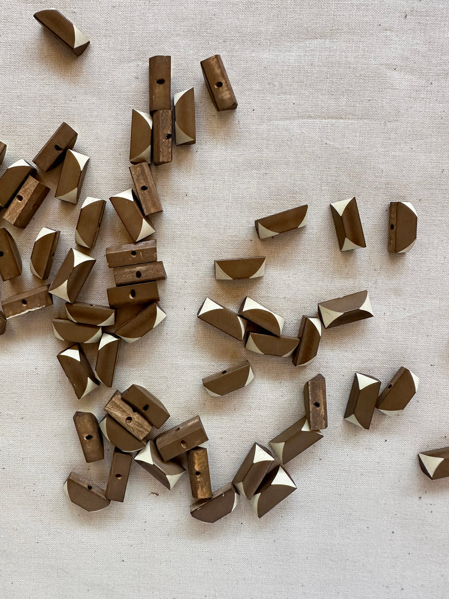 Vintage Italian Geometric Shirt Buttons - Taupe