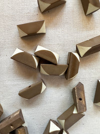 Vintage Italian Geometric Shirt Buttons - Taupe