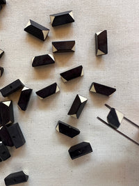 Vintage Italian Geometric Shirt Buttons - Black