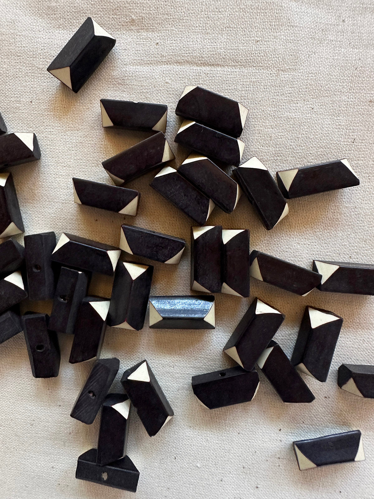 Vintage Italian Geometric Shirt Buttons - Black