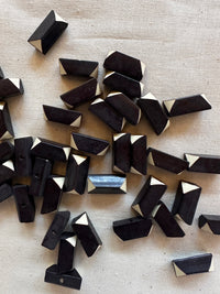 Vintage Italian Geometric Shirt Buttons - Black