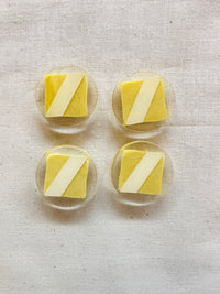 Vintage 1960's Clear Yellow Random Buttons