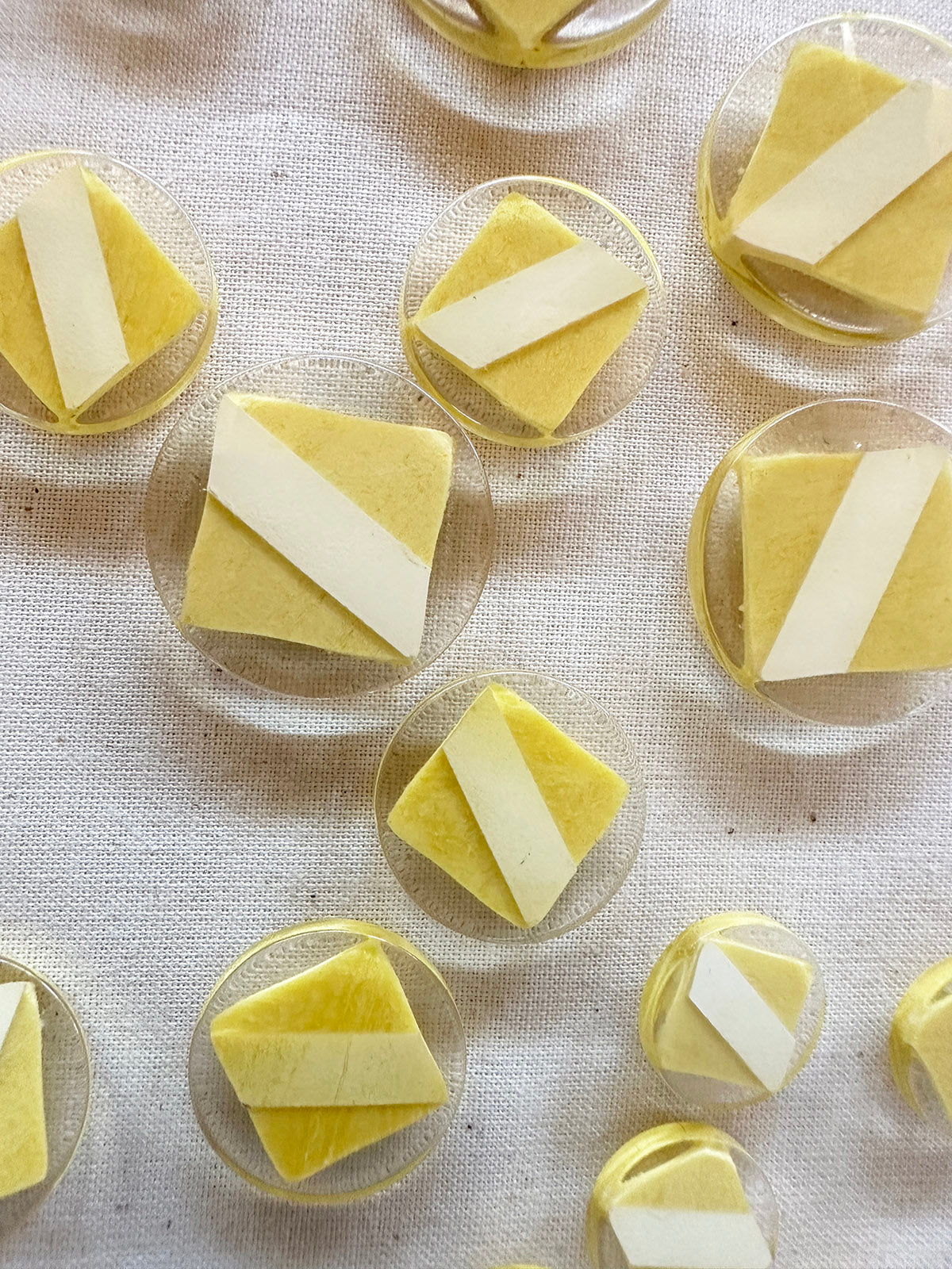 Vintage 1960's Clear Yellow Random Buttons