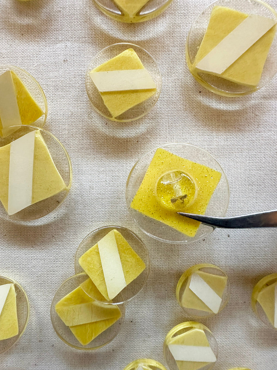 Vintage 1960's Clear Yellow Random Buttons