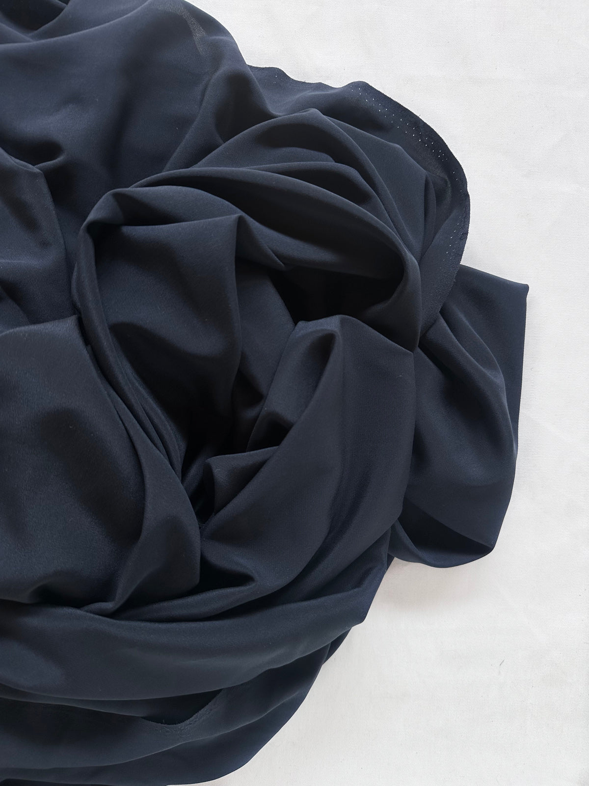 Midnight Blue Stretch Silk Crepe De Chine