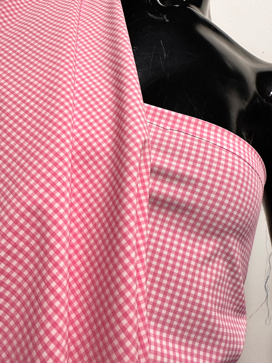 Italian Pink Gingham Swim Suit Fabric