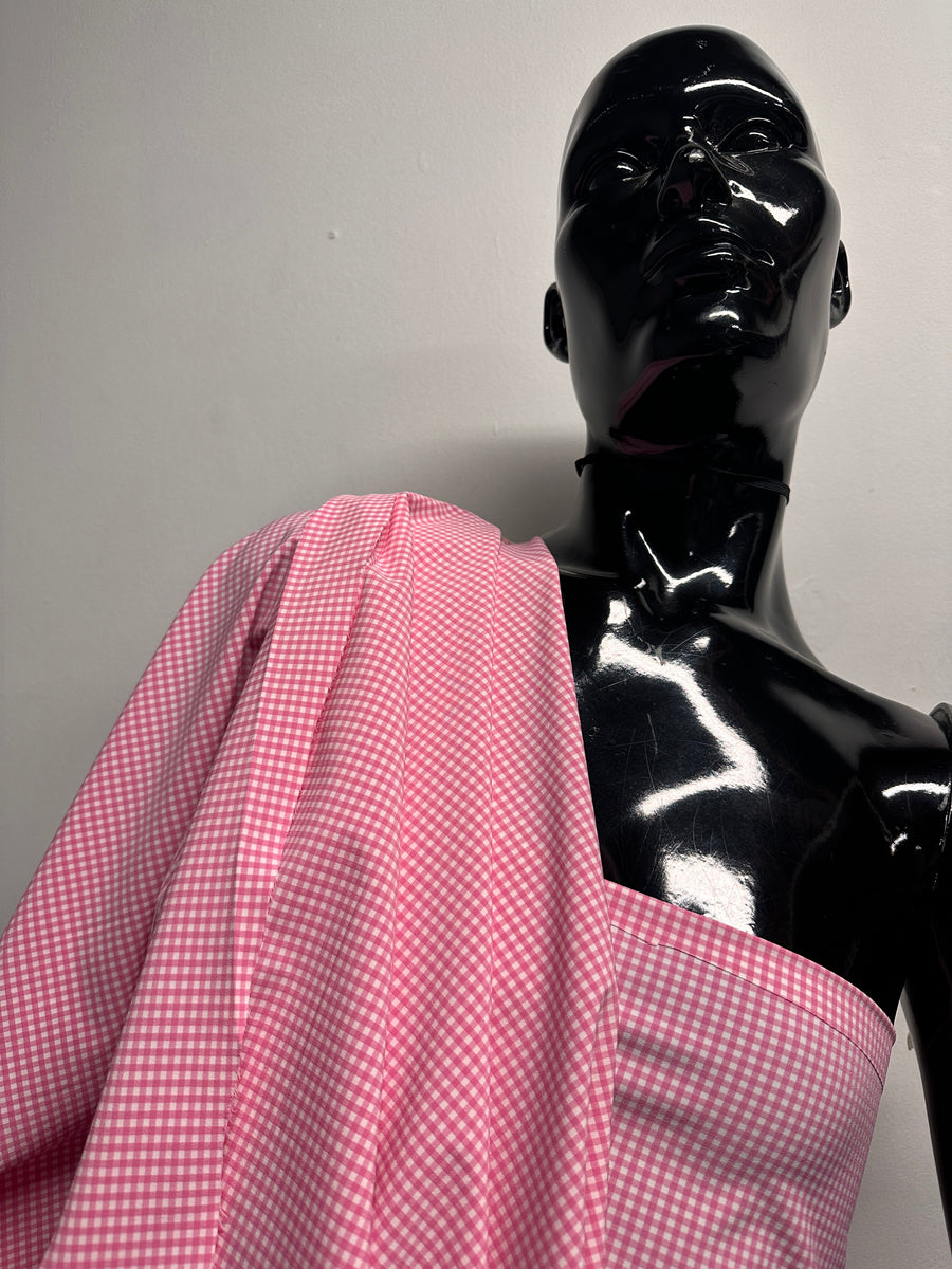 Italian Pink Gingham Swim Suit Fabric