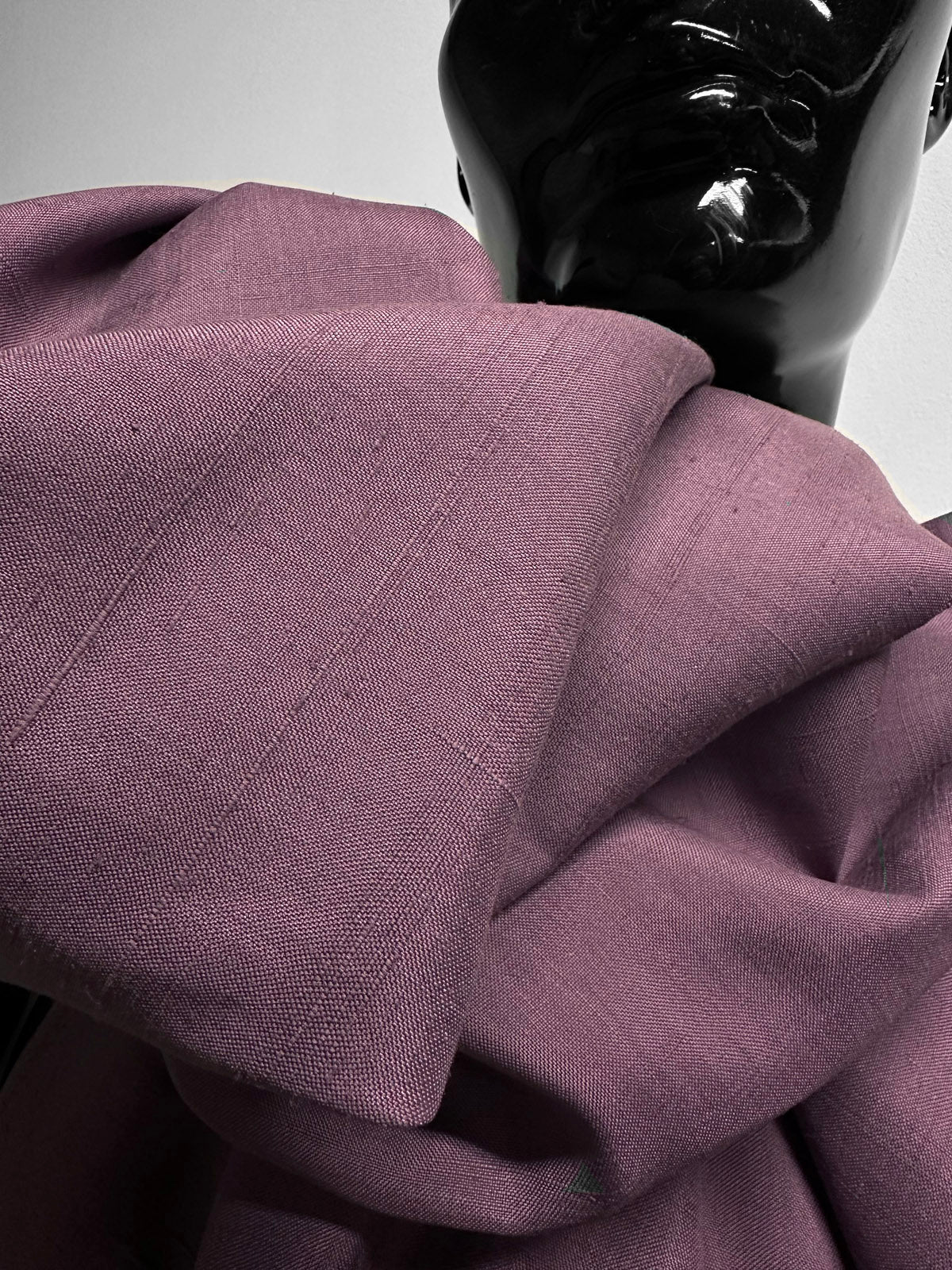 Mauve Linen Weave Silk Dupioni