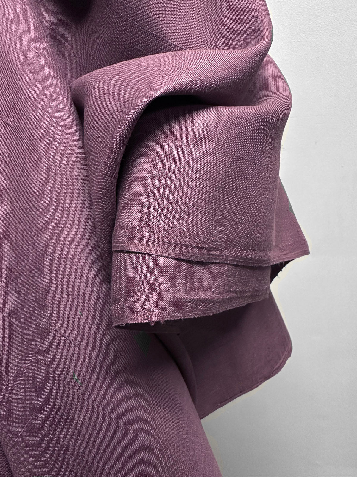 Mauve Linen Weave Silk Dupioni