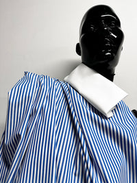 Italian Coast Albini Canclini Blue Striped Cotton Shirting