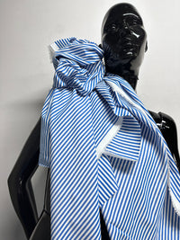Italian Coast Albini Canclini Blue Striped Cotton Shirting