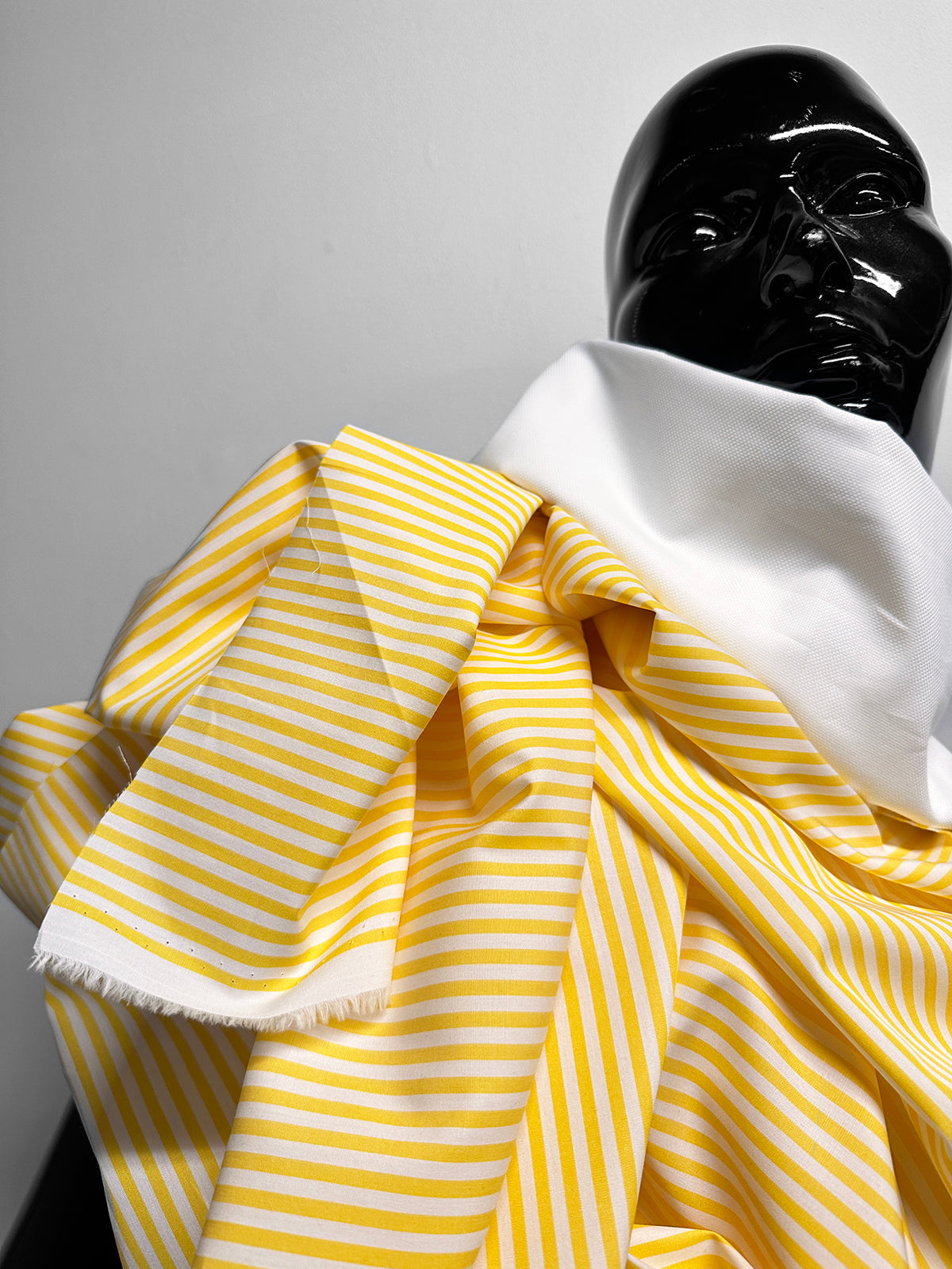 Italian Coast Albini Canclini Lemon Striped Cotton Shirting