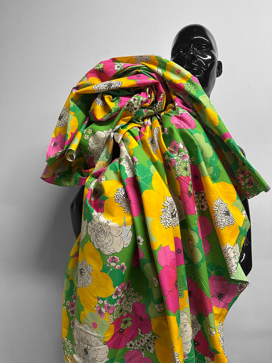 3.5 Yards Italian Retro Muu Muu Floral Poplin