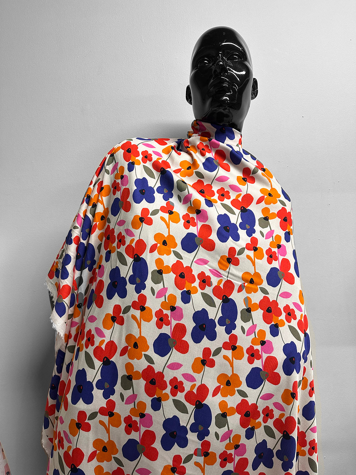 Italian Vintage Inspired Floral Sateen Challis
