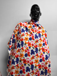 Italian Vintage Inspired Floral Sateen Challis