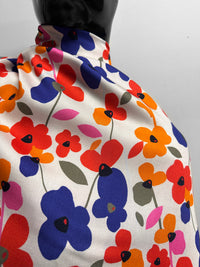 Italian Vintage Inspired Floral Sateen Challis