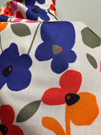 Italian Vintage Inspired Floral Sateen Challis