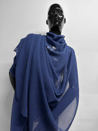 Italian Pleated Blue Cotton Gauze