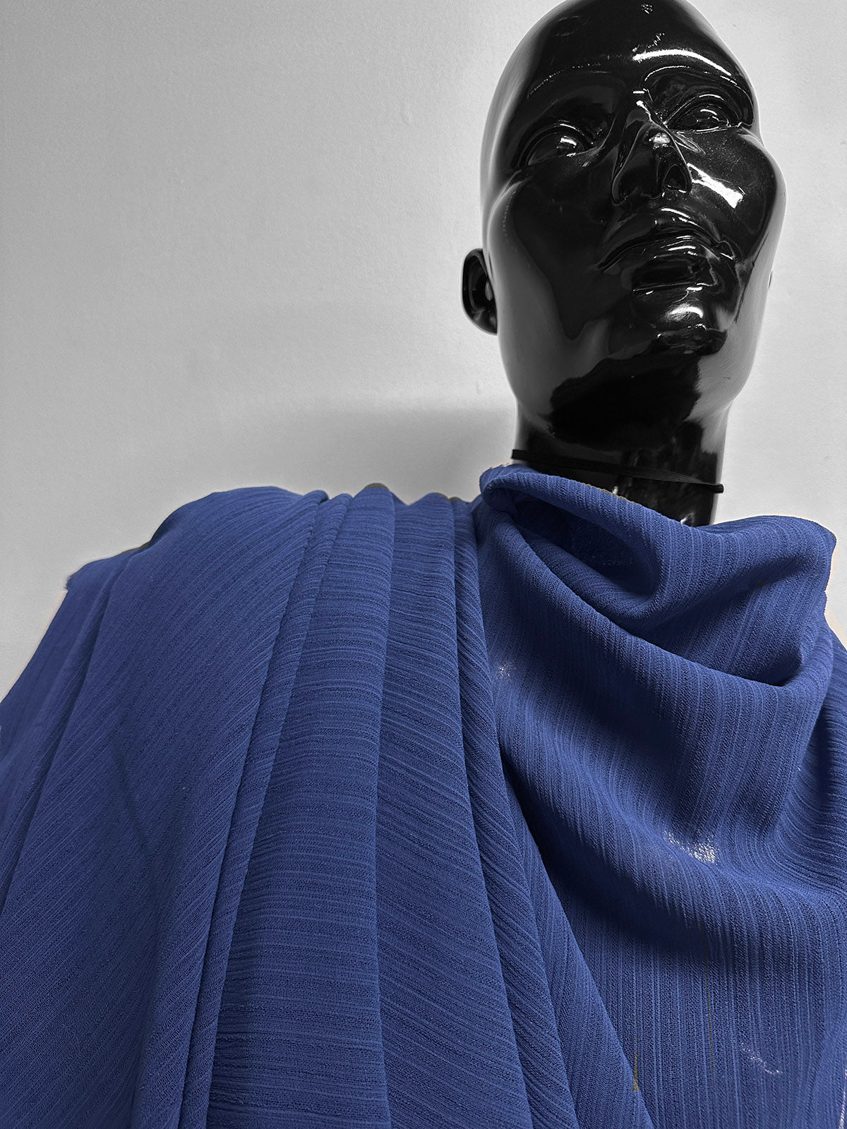 Italian Pleated Blue Cotton Gauze