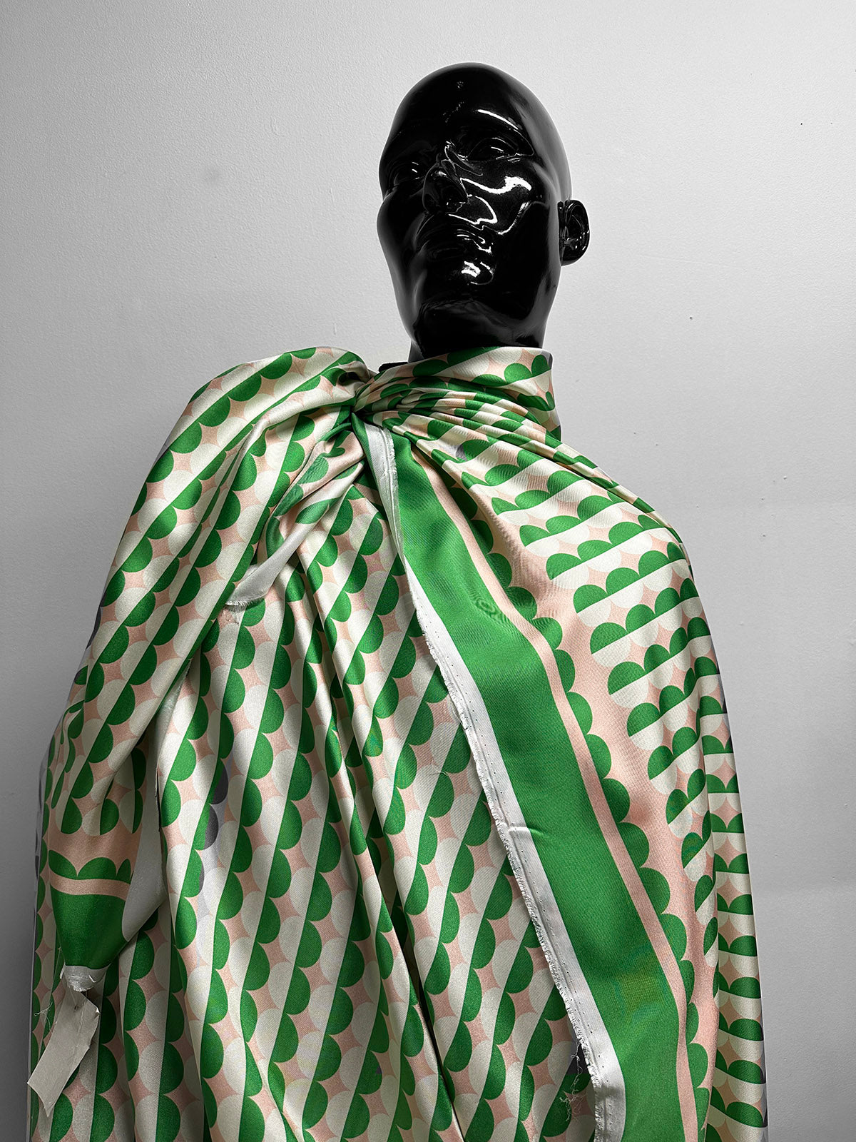 Italian Geomteric Silk Scarf Print Twill Viscose